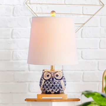 Justina 16" Ceramic Mini LED Table Lamp - JONATHAN Y